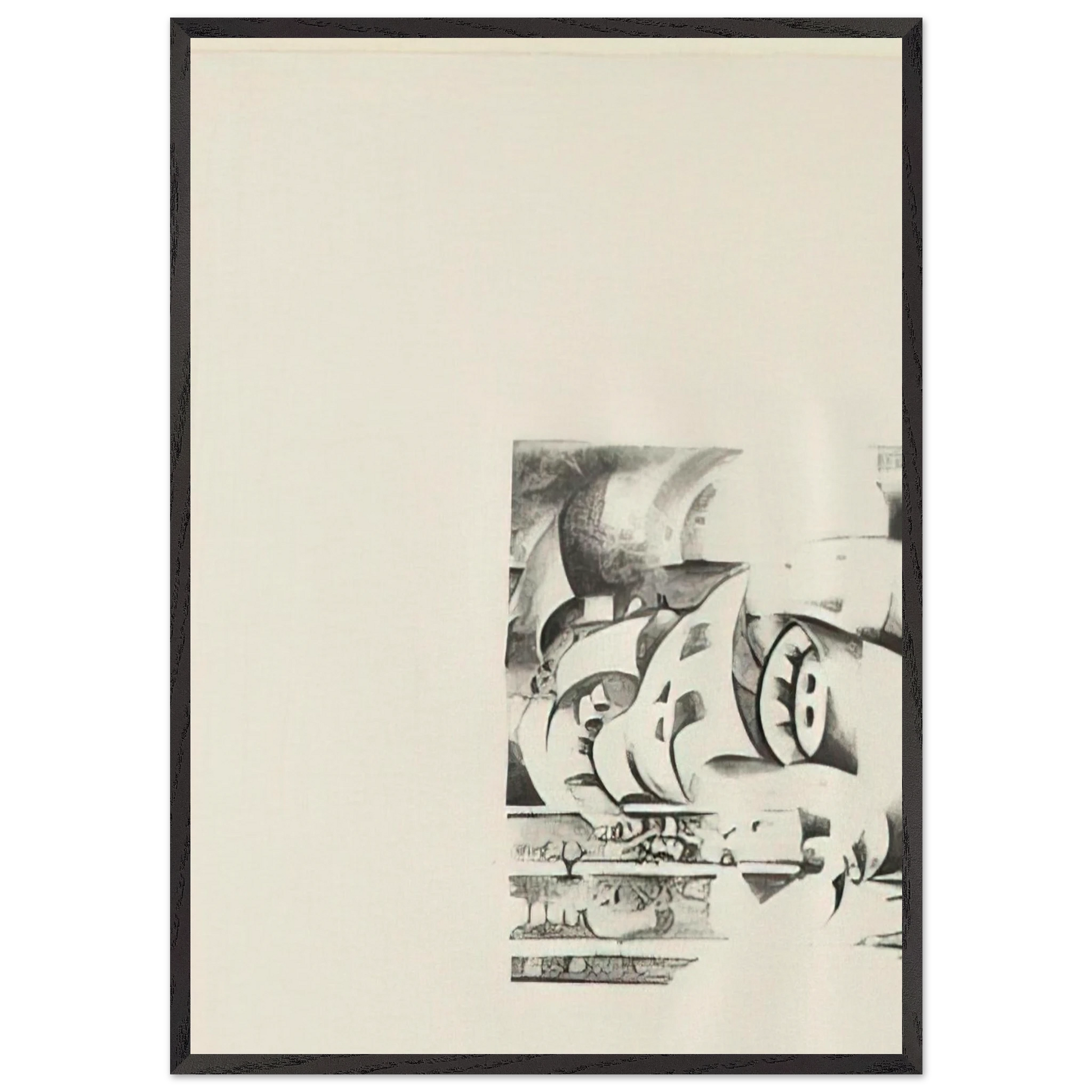 ELEVENTH STONE 1970 - Lee Bontecou Framed Art Print – Black Wooden Frame - Default Title - -Framed Art Print