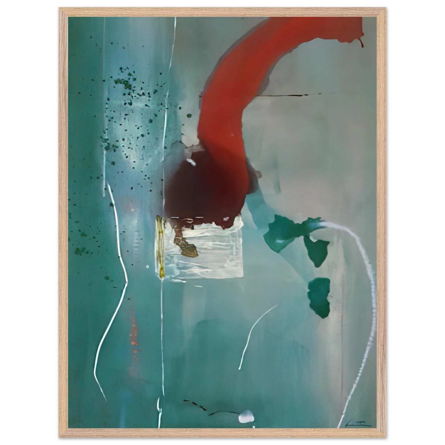 Helen Frankenthaler - Square One - 1985 Wall art - 45x60 cm / 18x24 Inches - Premium Wooden Framed Poster With Fine Art Paper - White frame