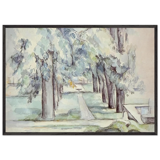Pool and Lane of Chestnut Trees at Jas de Bouffan - Paul Cezanne Framed Art Print – Black Wooden Frame - Default Title - -Framed Art Print