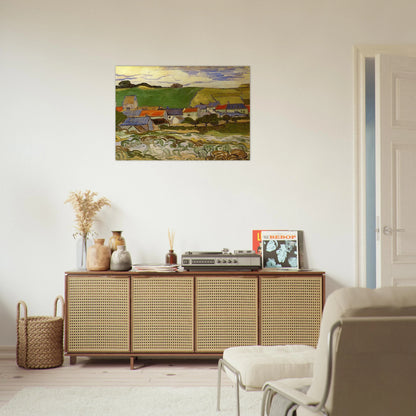 View of Auvers - Vincent van Gogh Brushed Aluminum Print - 70x100 cm / 28x40 inches | Vincent van Gogh Aluminum Print | Vincent van Gogh Prints