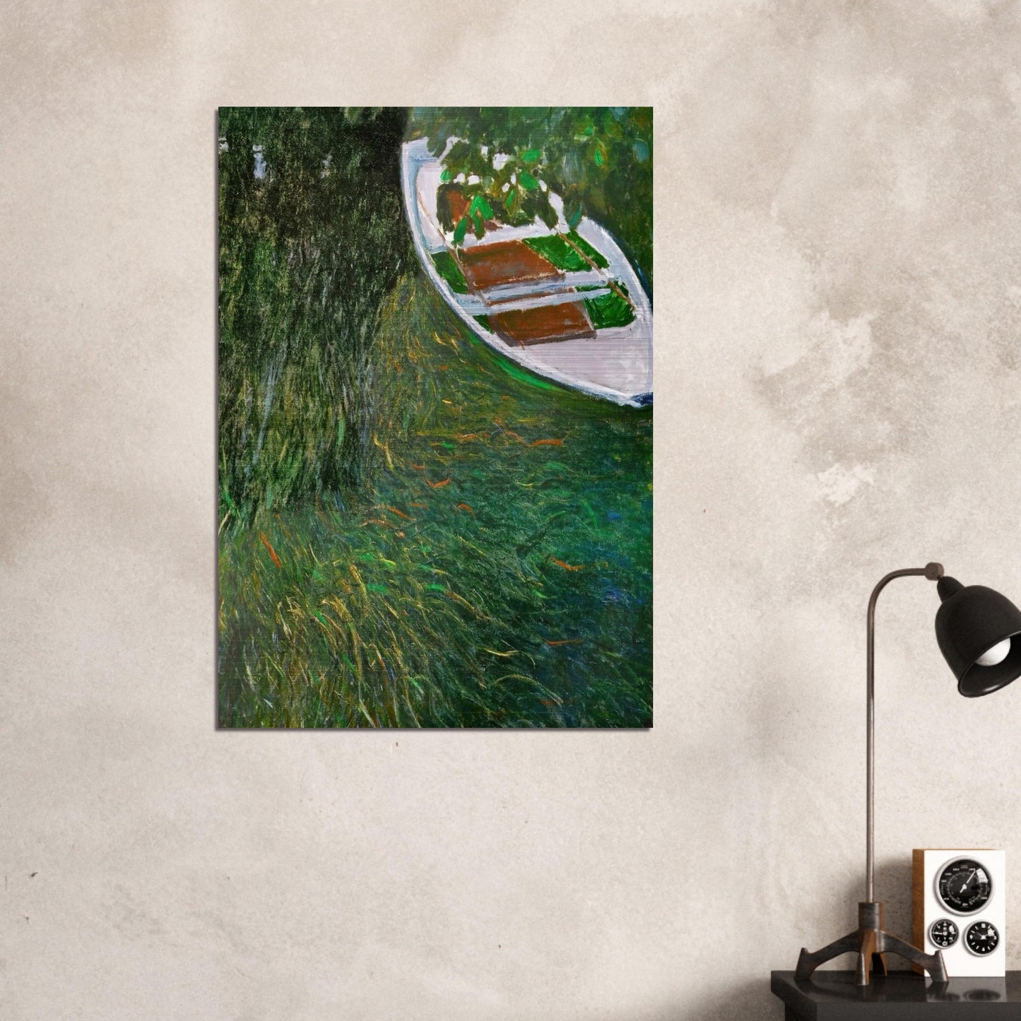 The Row Boat - claude monet Brushed Aluminum Print - 70x100 cm / 28x40 inches | claude monet Aluminum Print | claude monet Prints