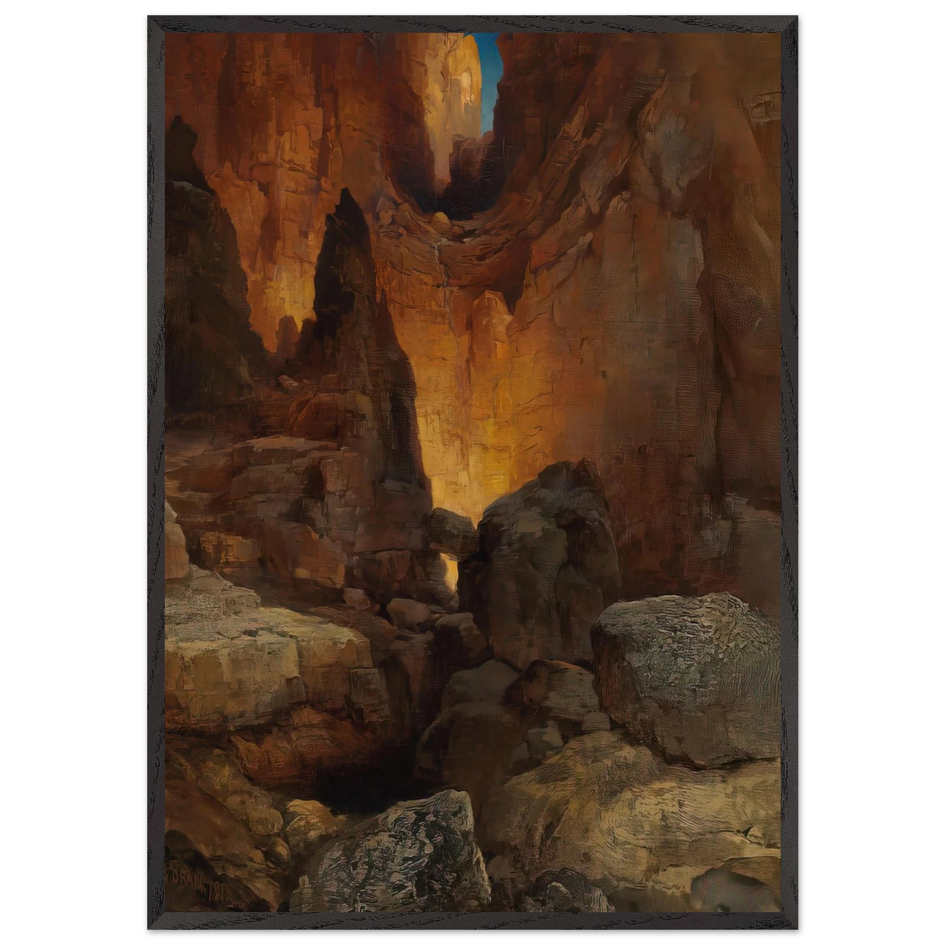 A Side Canyon Grand Canyon of Arizona - Thomas Moran Framed Art Print – Black Wooden Frame - Default Title - -Framed Art Print