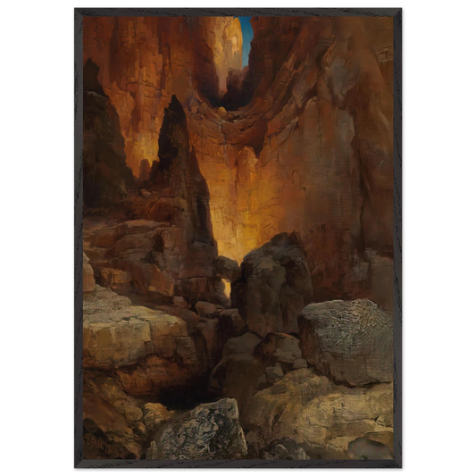 A Side Canyon Grand Canyon of Arizona - Thomas Moran Framed Art Print – Black Wooden Frame - Default Title - -Framed Art Print