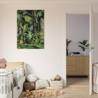 Large Trees at Jas de Bouffan - Paul Cézanne Brushed Aluminum Print - 70x100 cm / 28x40 inches | Paul Cézanne Aluminum Print | Paul Cézanne Prints