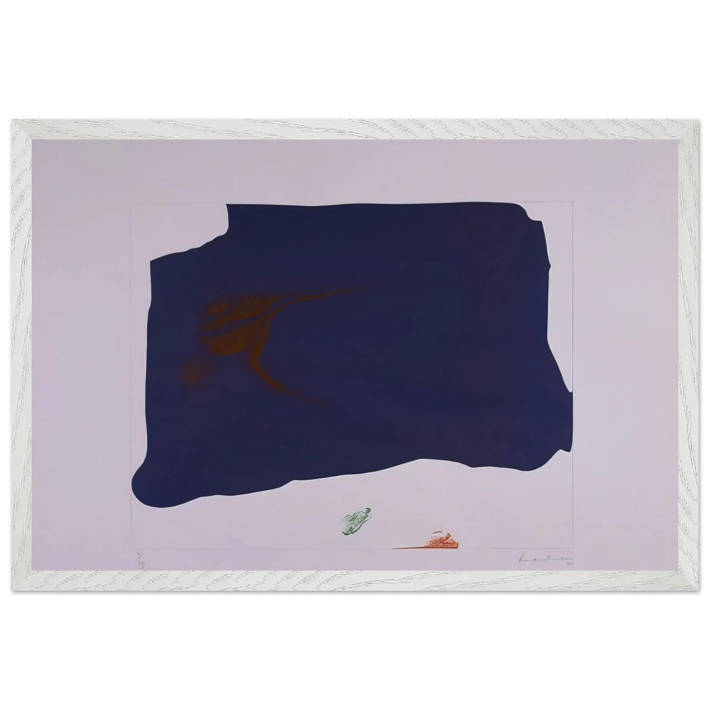 Helen Frankenthaler - Variation II on Mauve Corner - 1969 Wall art - 15x20 cm / 6x8 inches - Premium Wooden Framed Poster With Fine Art Paper - Wood frame