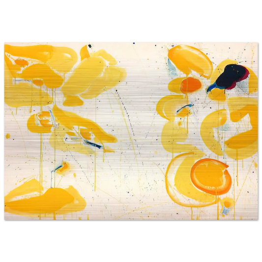 Untitled  Yellow  - Sam Francis Brushed Aluminum Print - 70x100 cm / 28x40 inches | Sam Francis Aluminum Print | Sam Francis Prints