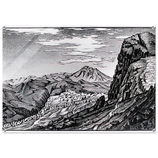 CALTAVUTURO IN THE MADONIE MOUNTAINS SICILY - MC Escher Acrylic Print - 70x100 cm / 28x40″ inches | Maurits Cornelis Escher Prints