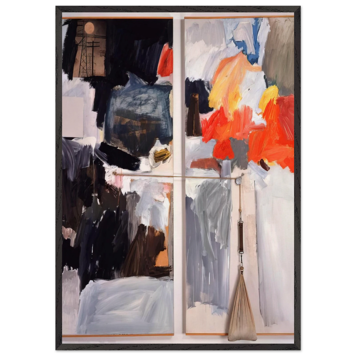 STUDIO PAINTING 1961 1 - Robert Rauschenberg Framed Art Print – Black Wooden Frame - Default Title - -Framed Art Print