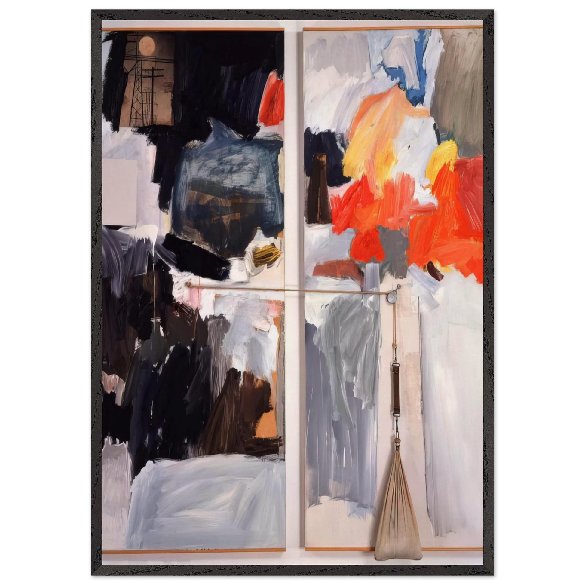 STUDIO PAINTING 1961 1 - Robert Rauschenberg Framed Art Print – Black Wooden Frame - Default Title - -Framed Art Print