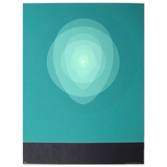 Clarence Holbrook Carter - Teal Mandala - 1969 Fine Art Poster - Default Title
