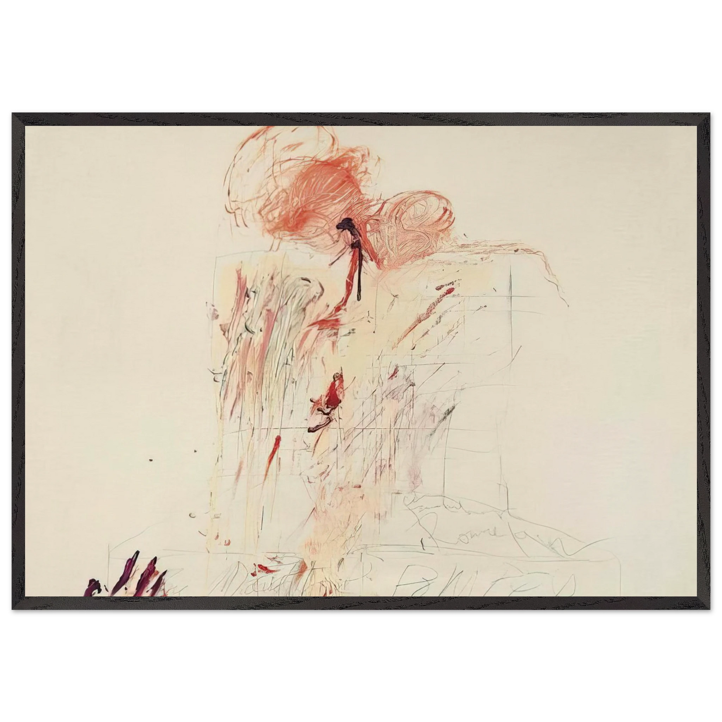 Death of Pompey  Rome  - Cy Twombly Framed Art Print – Black Wooden Frame - Default Title - -Framed Art Print