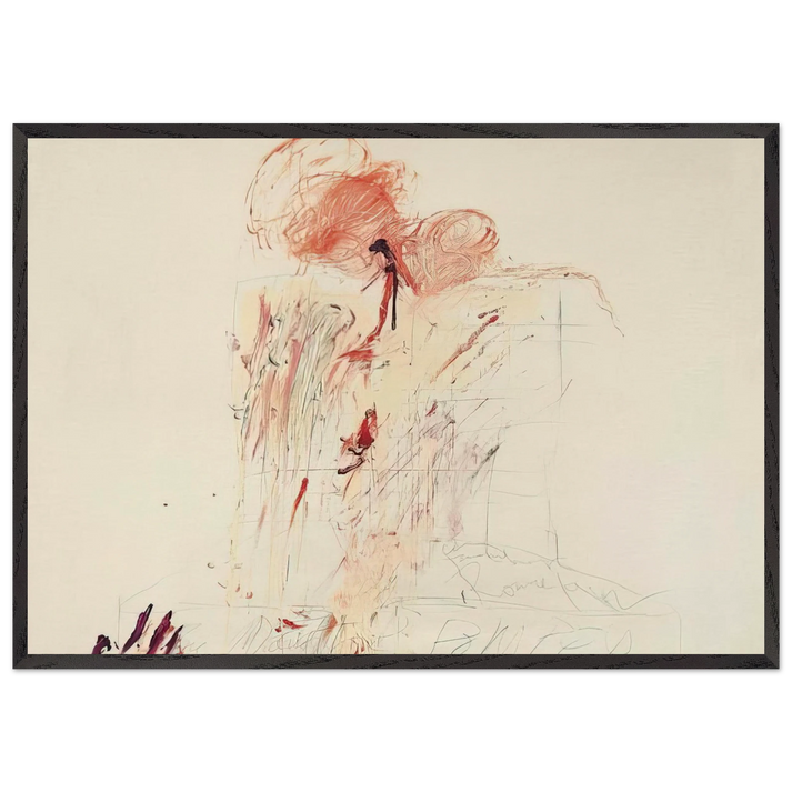 Death of Pompey  Rome  - Cy Twombly 70x100 cm / 28x40 inches Framed Art Print – Black Wooden Frame