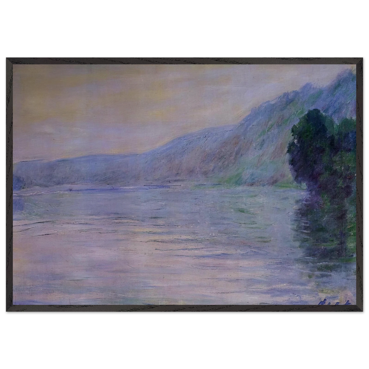 The Seine at Port-Villez Blue Effect - claude monet Framed Art Print – Black Wooden Frame - Default Title - -Framed Art Print