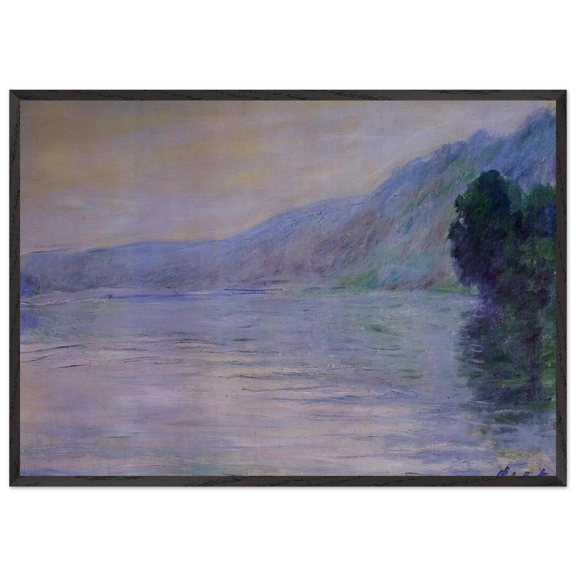 The Seine at Port-Villez Blue Effect - claude monet Framed Art Print – Black Wooden Frame - Default Title - -Framed Art Print