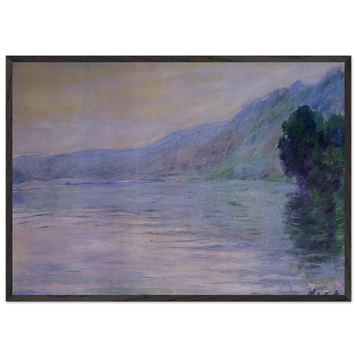 The Seine at Port-Villez Blue Effect - claude monet 70x100 cm / 28x40 inches Framed Art Print – Black Wooden Frame