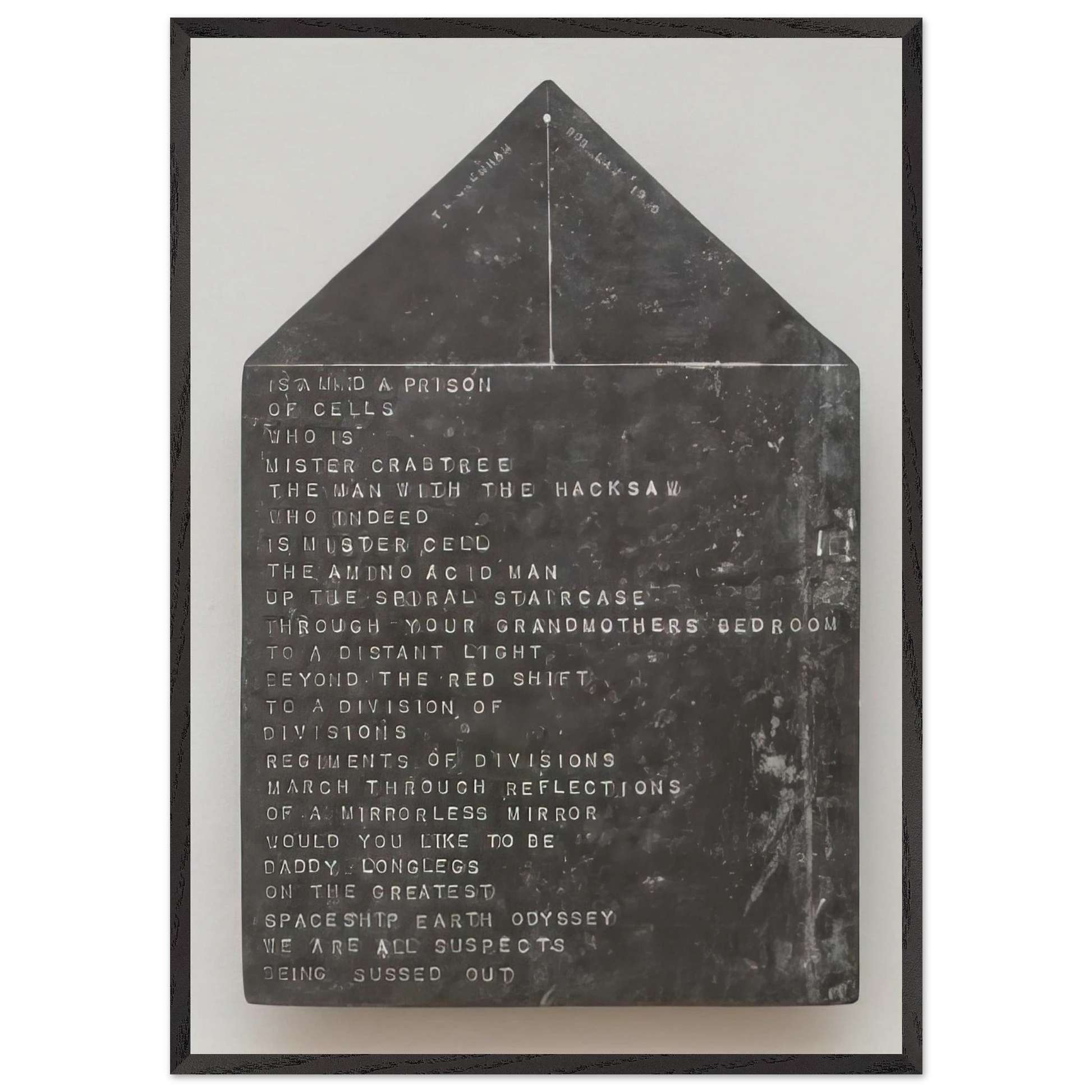 Is a Mind a Prison - 1970 - Bob Law Framed Art Print – Black Wooden Frame - Default Title - -Framed Art Print