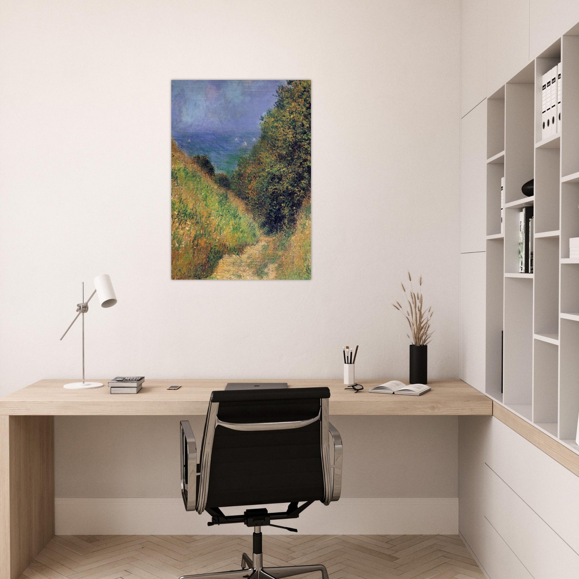 Path at Pourville 02 - claude monet Brushed Aluminum Print - 70x100 cm / 28x40 inches | claude monet Aluminum Print | claude monet Prints