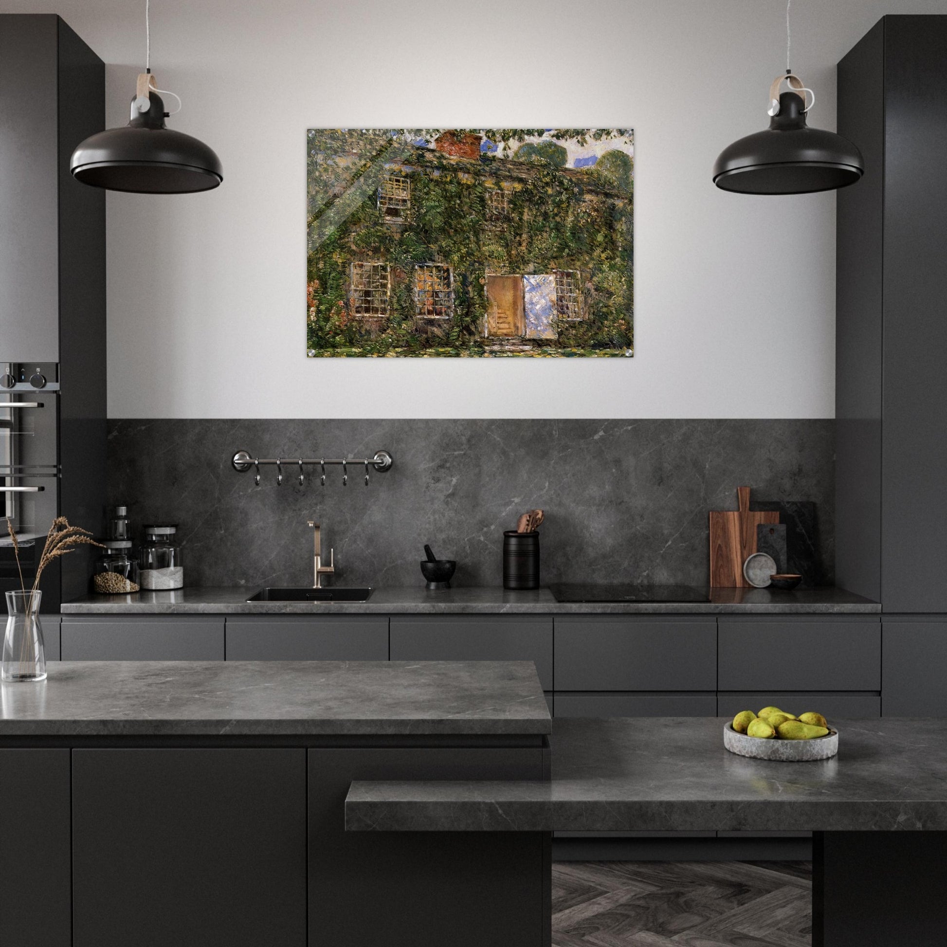 Home Sweet Home Cottage, East Hampton - Childe Hassam Acrylic Print - 70x100 cm / 28x40″ inches