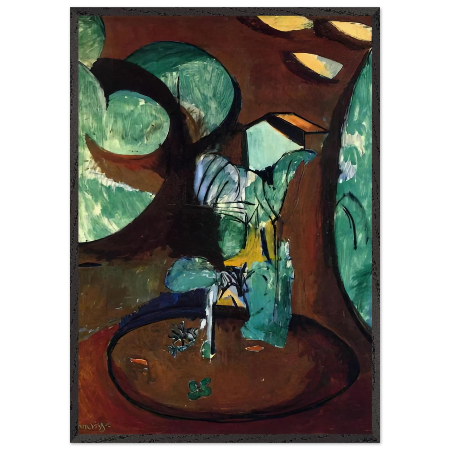 GARDEN AT ISSY - Henri Matisse 70x100 cm / 28x40 inches Framed Art Print – Black Wooden Frame