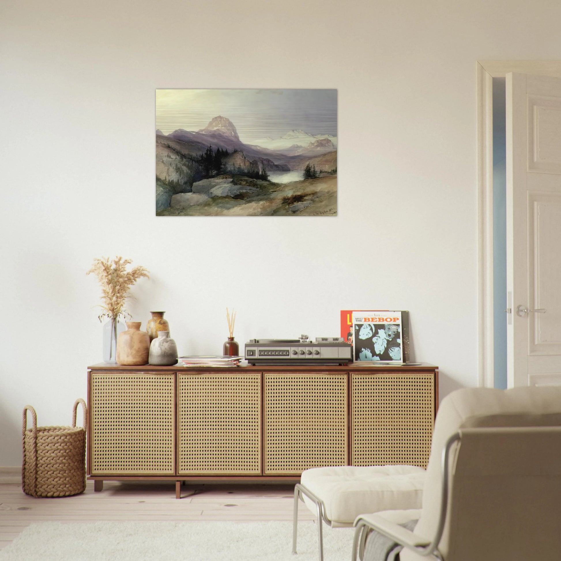 In the Bighorn Mountains - Thomas Moran Brushed Aluminum Print - 70x100 cm / 28x40 inches | Thomas Moran Aluminum Print | Thomas Moran Prints