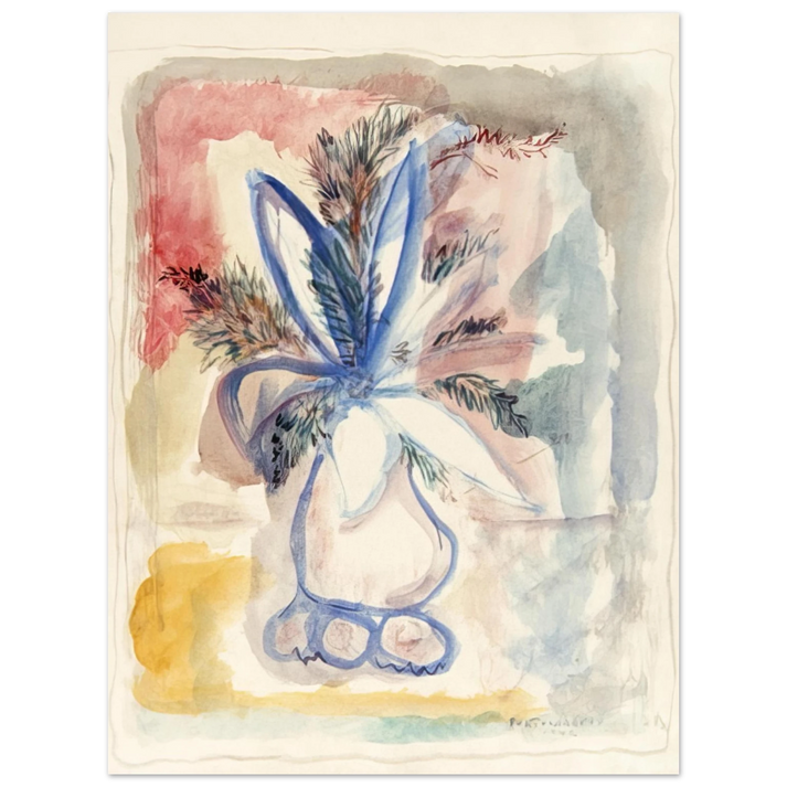 Rene Portocarrero - FLOWER VASE 1942  75x100 cm / 30x40inches Fine Art Poster