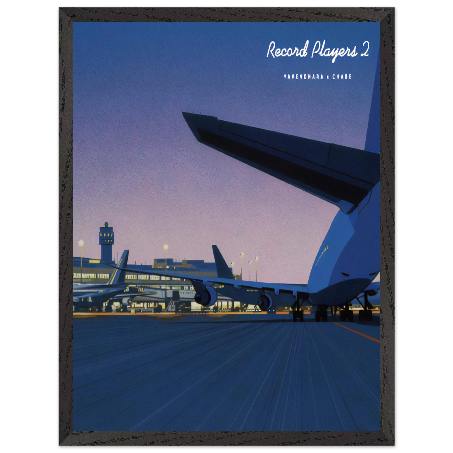 Hiroshi Nagai - Taxiway Wall Art - 30x40 cm / 12x16 inches - Premium Wooden Framed Poster With Fine Art Paper - Black frame