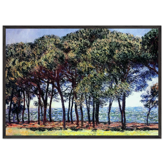Pine Trees Cap dAntibes - claude monet Framed Art Print – Black Wooden Frame - Default Title - -Framed Art Print