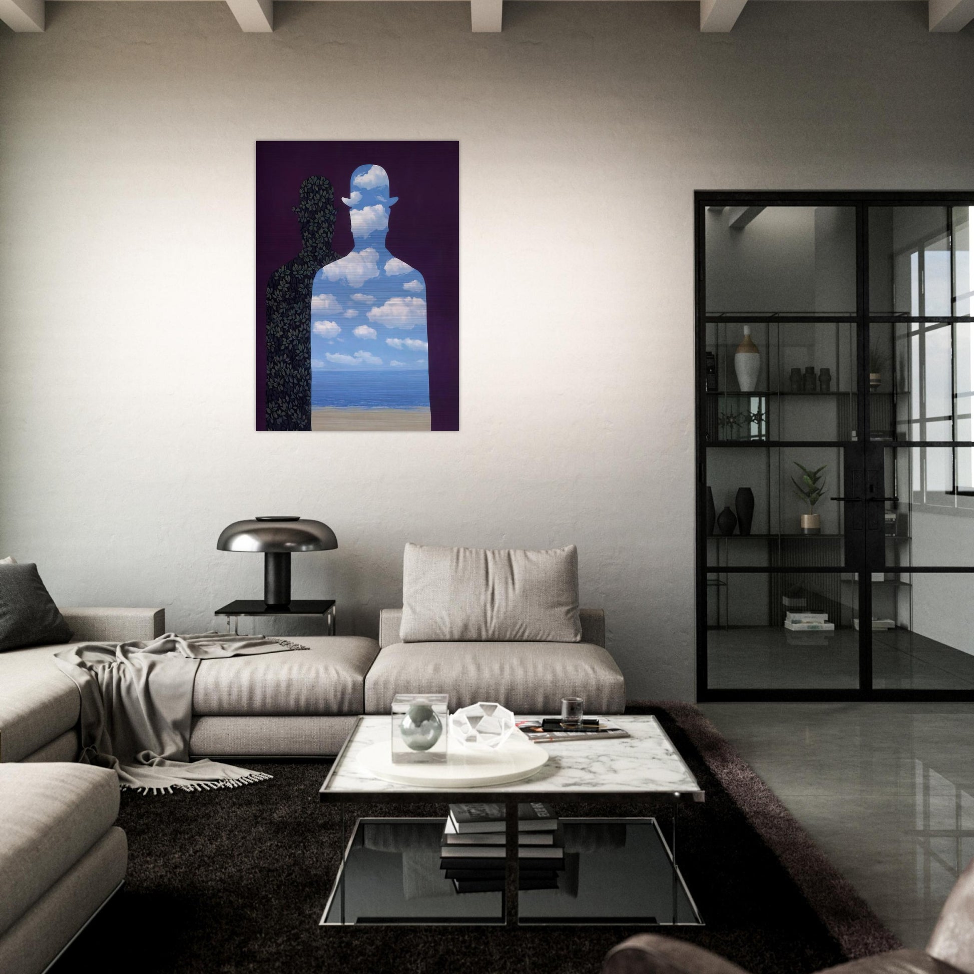 HIGH SOCIETY 1962 - Rene Magritte Brushed Aluminum Print - 70x100 cm / 28x40 inches | Rene Magritte Aluminum Print | Rene Magritte Prints