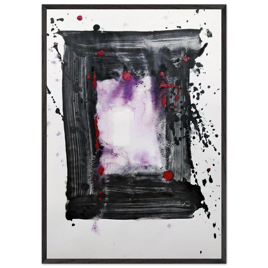 Untitled  SF75-1117  - Sam Francis 70x100 cm / 28x40 inches Framed Art Print – Black Wooden Frame