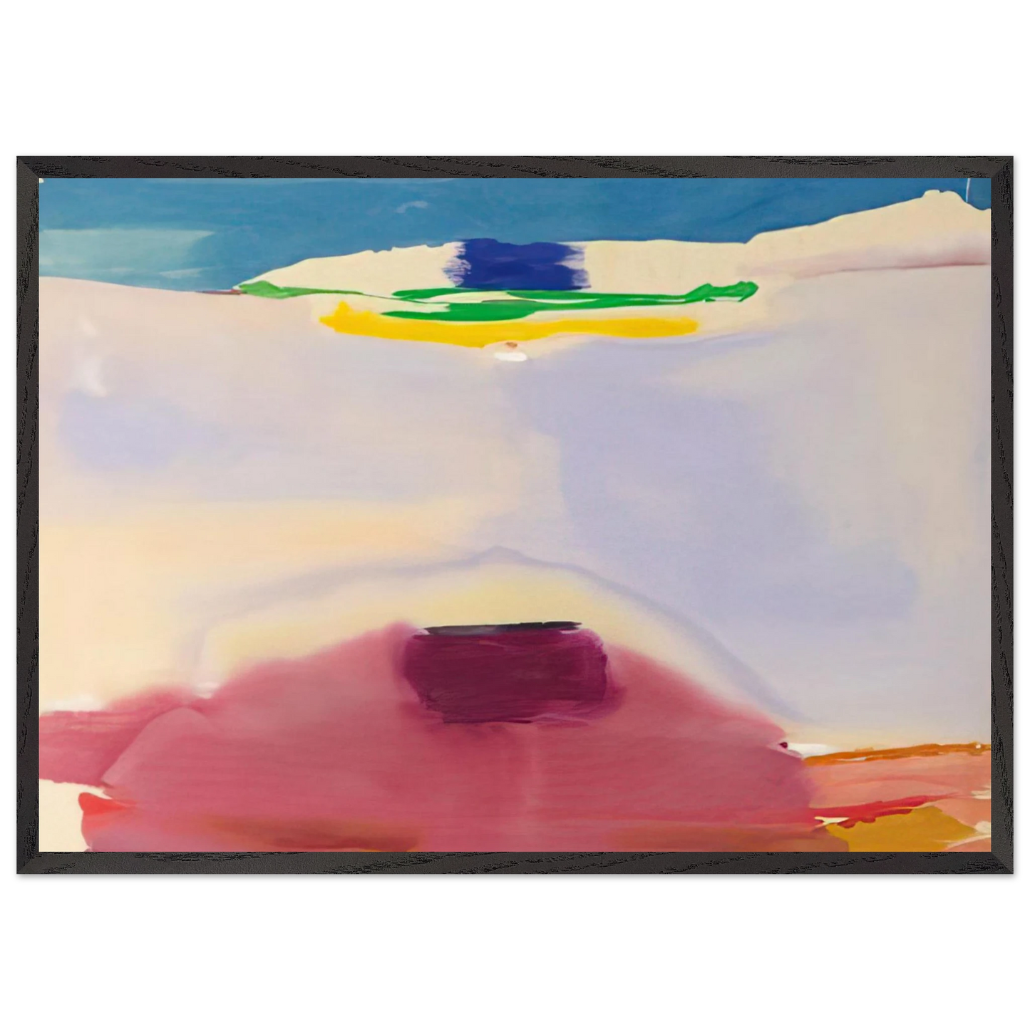 Helen Frankenthaler - Leveling - 1973 Wall art - 27x35 cm / 11x14 inches - Premium Wooden Framed Poster With Fine Art Paper - Black frame