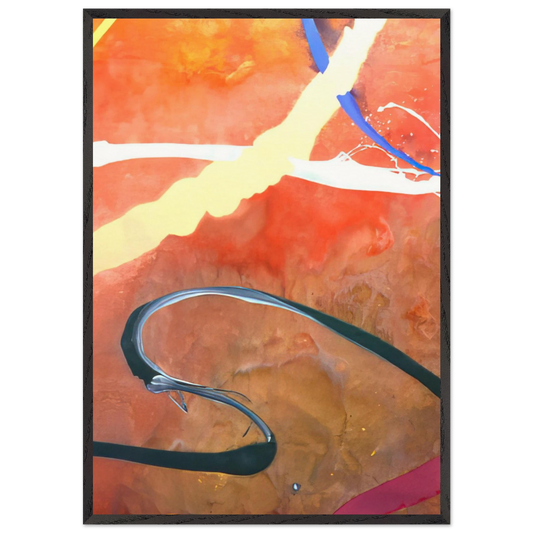 Serpentine - 1969 - Ronnie Landfield Framed Art Print – Black Wooden Frame - Default Title - -Framed Art Print