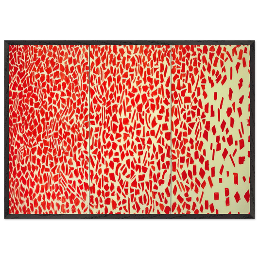 RED AZALEAS SINGING AND DANCING ROCK AND ROLL MUSIC 1976 - Alma Woodsey Thomas Framed Art Print – Black Wooden Frame - Default Title - -Framed Art Print