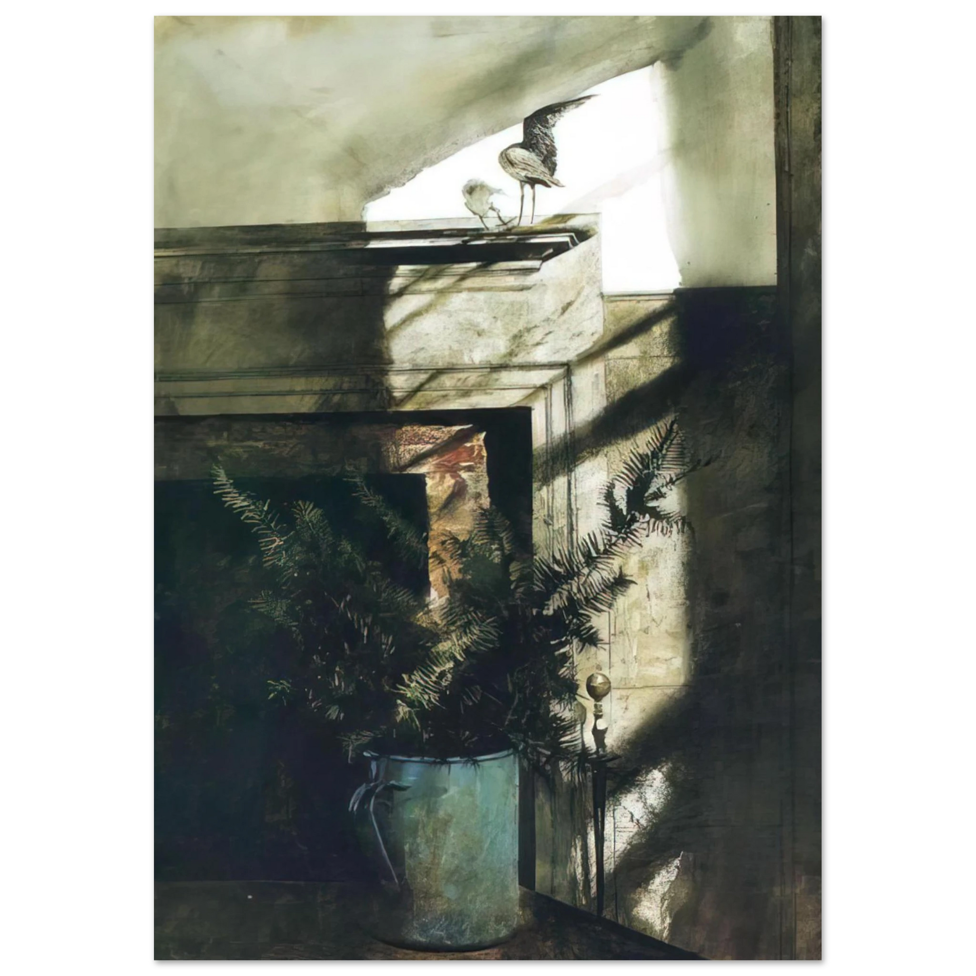 Andrew Wyeth - BIRD IN THE HOUSE Wall Art - 30x40 cm / 12x16 inches - Fine Art Poster - -