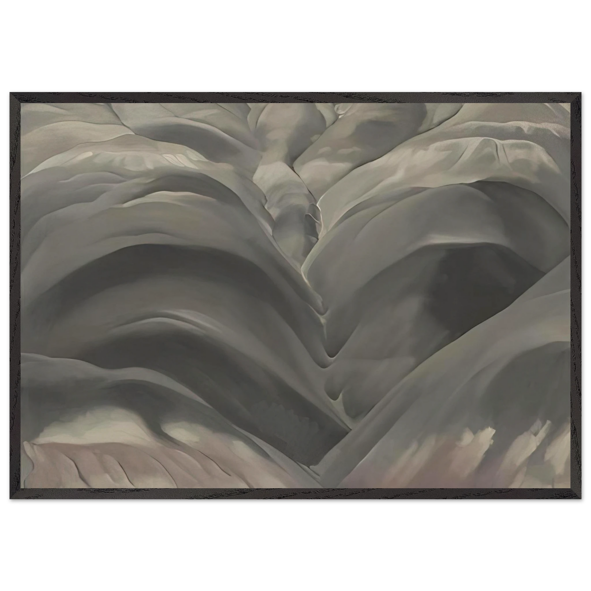 Black Place I - Georgia OKeeffe 70x100 cm / 28x40 inches Framed Art Print – Black Wooden Frame