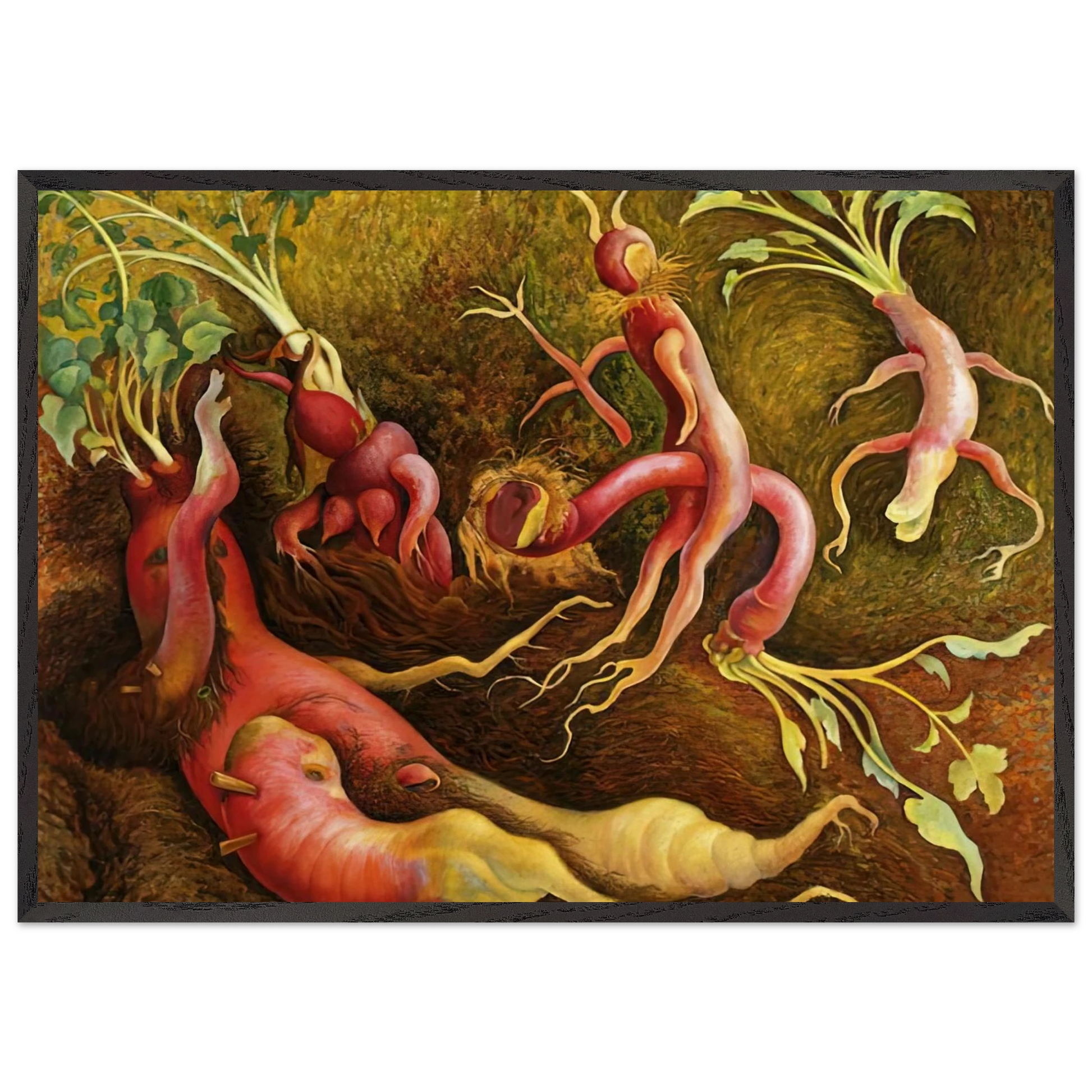 THE TENPTATIONS OF SAINT ANTONY 1947 - Diego Rivera Framed Art Print – Black Wooden Frame - Default Title - -Framed Art Print