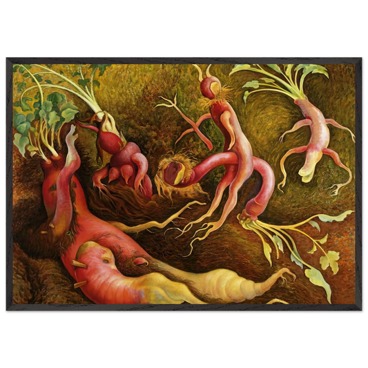 THE TENPTATIONS OF SAINT ANTONY 1947 - Diego Rivera Framed Art Print – Black Wooden Frame - Default Title - -Framed Art Print