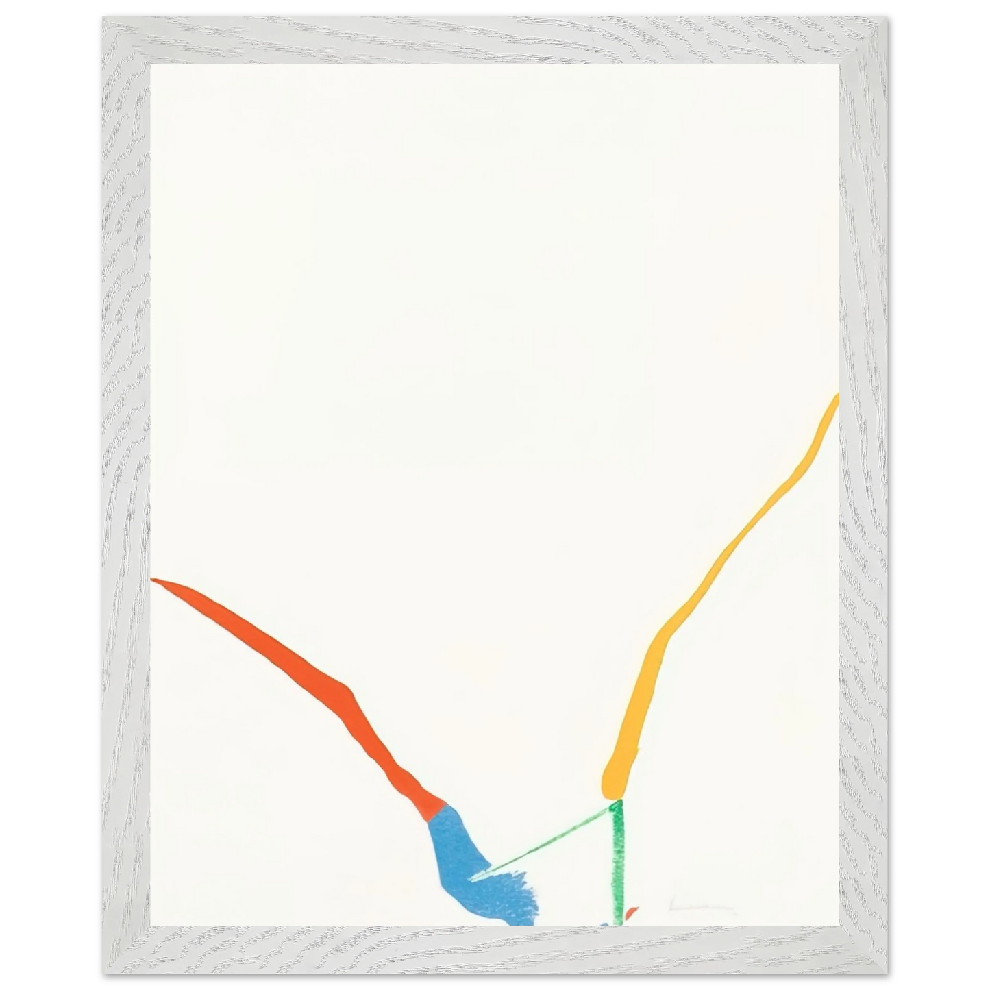 Helen Frankenthaler - What Red Lines Can Do - 1970 Wall art - 70x100 cm / 28x40 inches - Premium Wooden Framed Poster With Fine Art Paper - White frame