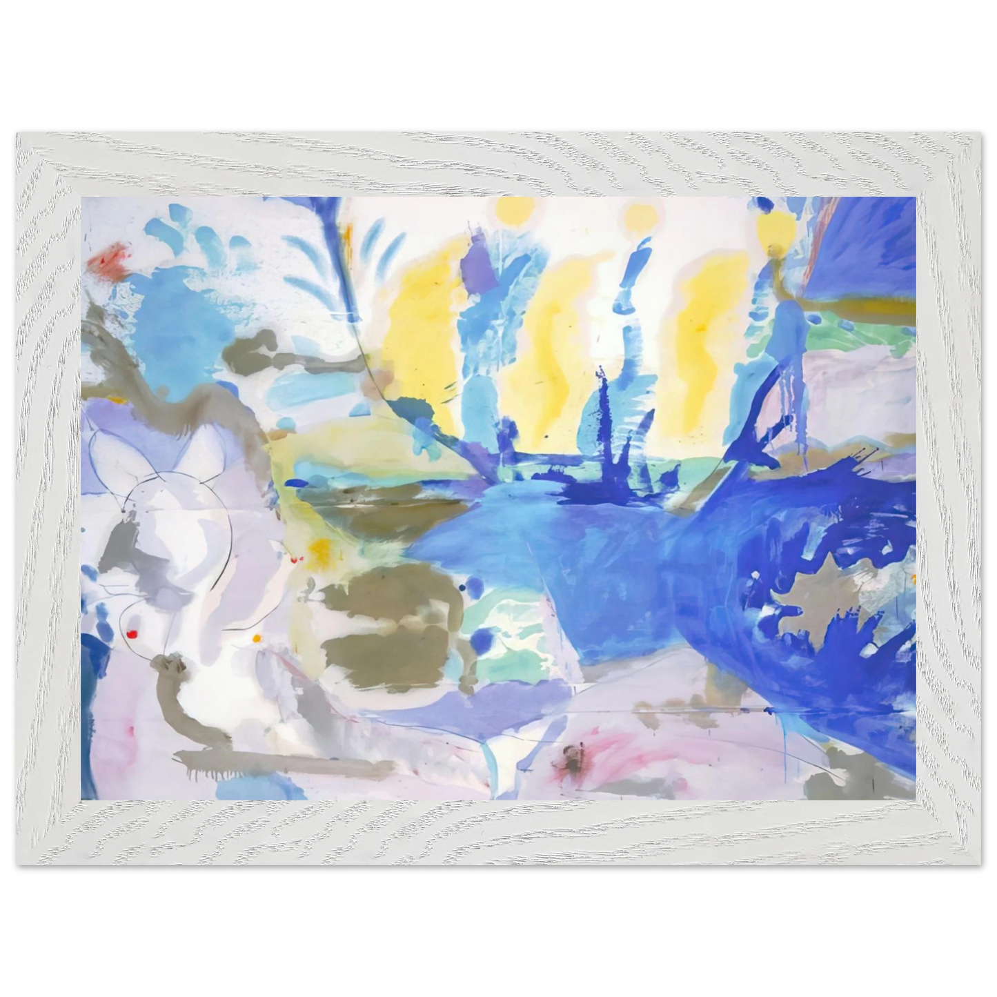 Helen Frankenthaler - Basque Beach - 1958 Wall art - 60x80 cm / 24x32 inches - Premium Wooden Framed Poster With Fine Art Paper - White frame