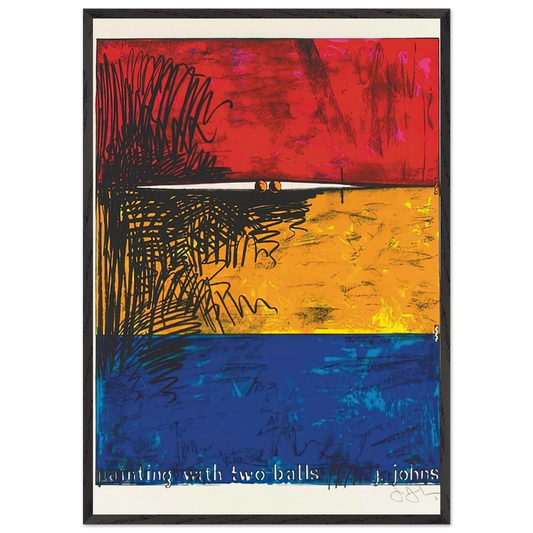 PAINTING WITH TWO BALLS ULAE 87 - Jasper Johns Framed Art Print – Black Wooden Frame - Default Title - -Framed Art Print
