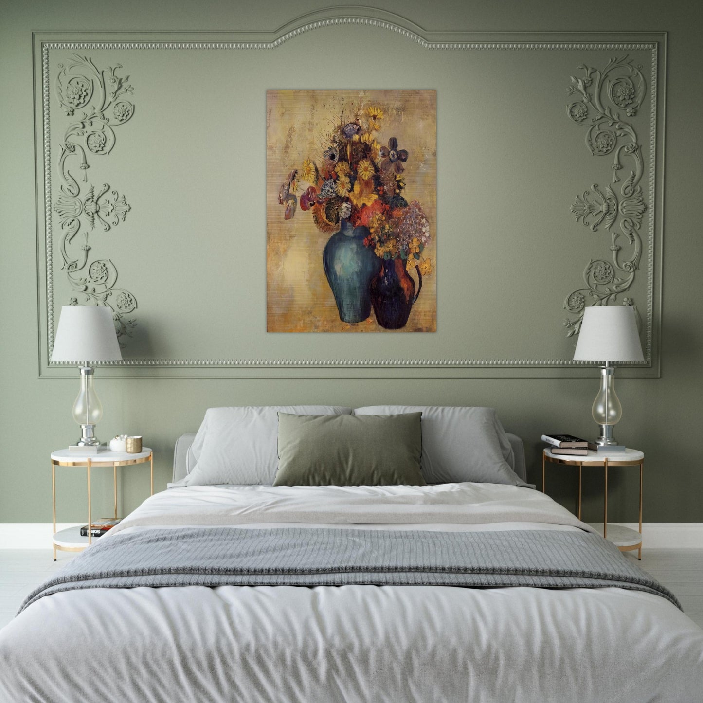 FLOWERS 1 - Odilon Redon Brushed Aluminum Print - 70x100 cm / 28x40 inches | Odilon Redon Aluminum Print | Odilon Redon Prints