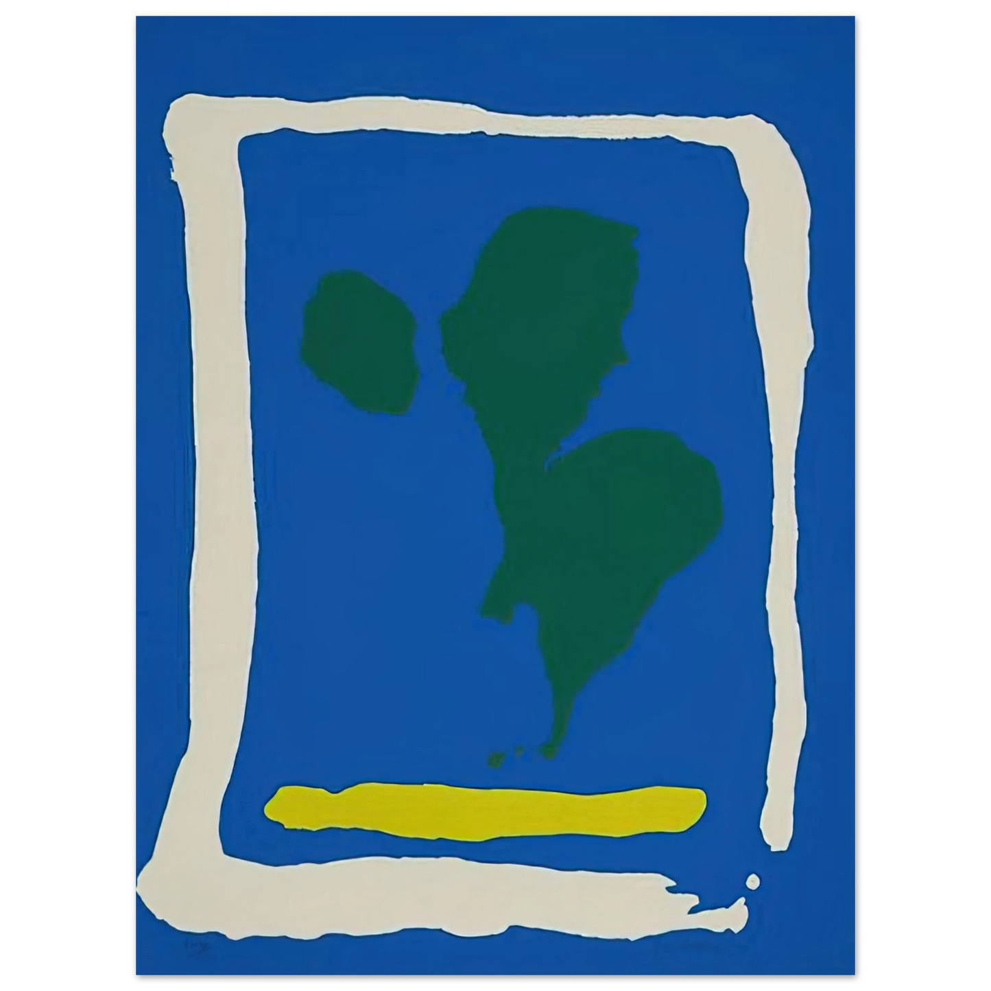 Helen Frankenthaler - Air Frame - 1965 Wall art - 70x70 cm / 28x28 inches - Premium Wooden Framed Poster With Fine Art Paper - Wood frame