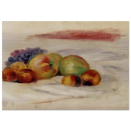 Apples and Grapes - Pierre-Auguste Renoir Brushed Aluminum Print - 70x100 cm / 28x40 inches | Pierre-Auguste Renoir Aluminum Print | Pierre-Auguste Renoir Prints