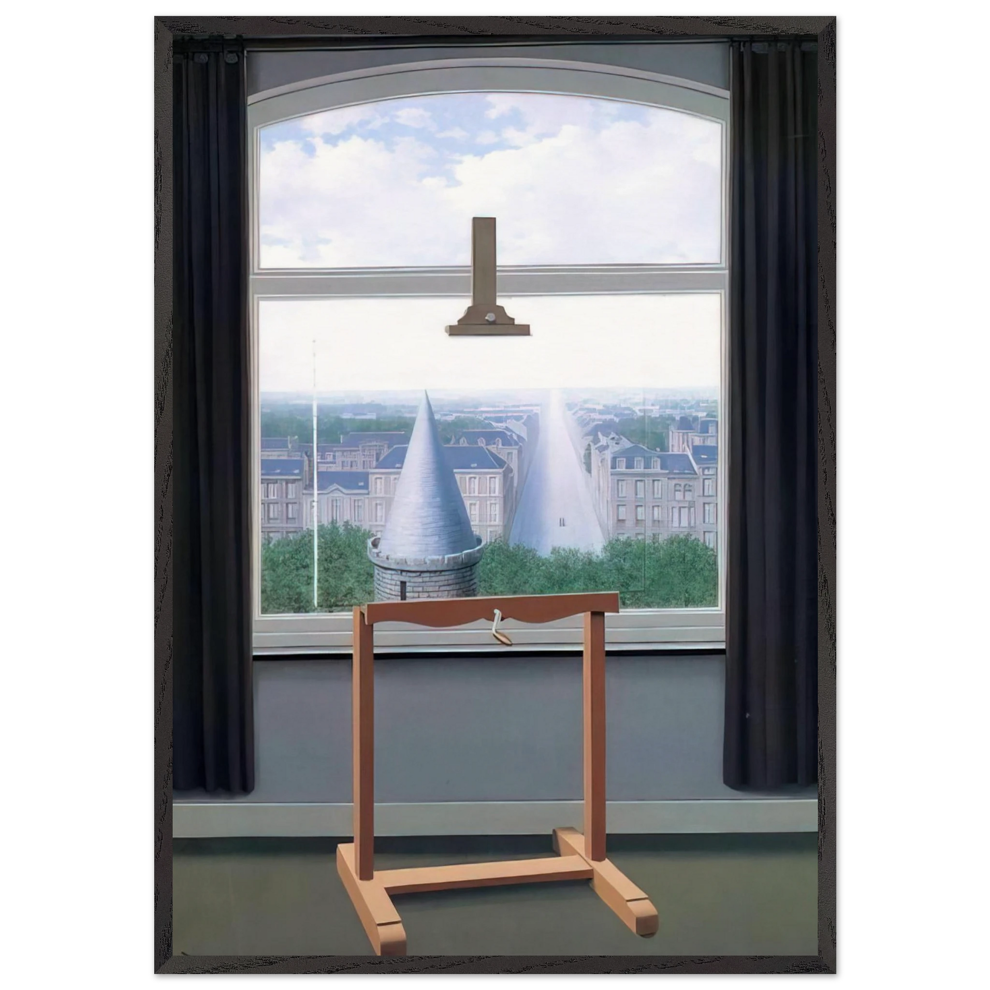 WHERE EUCLIDE WALKED 1955 - Rene Magritte Framed Art Print – Black Wooden Frame - Default Title - -Framed Art Print