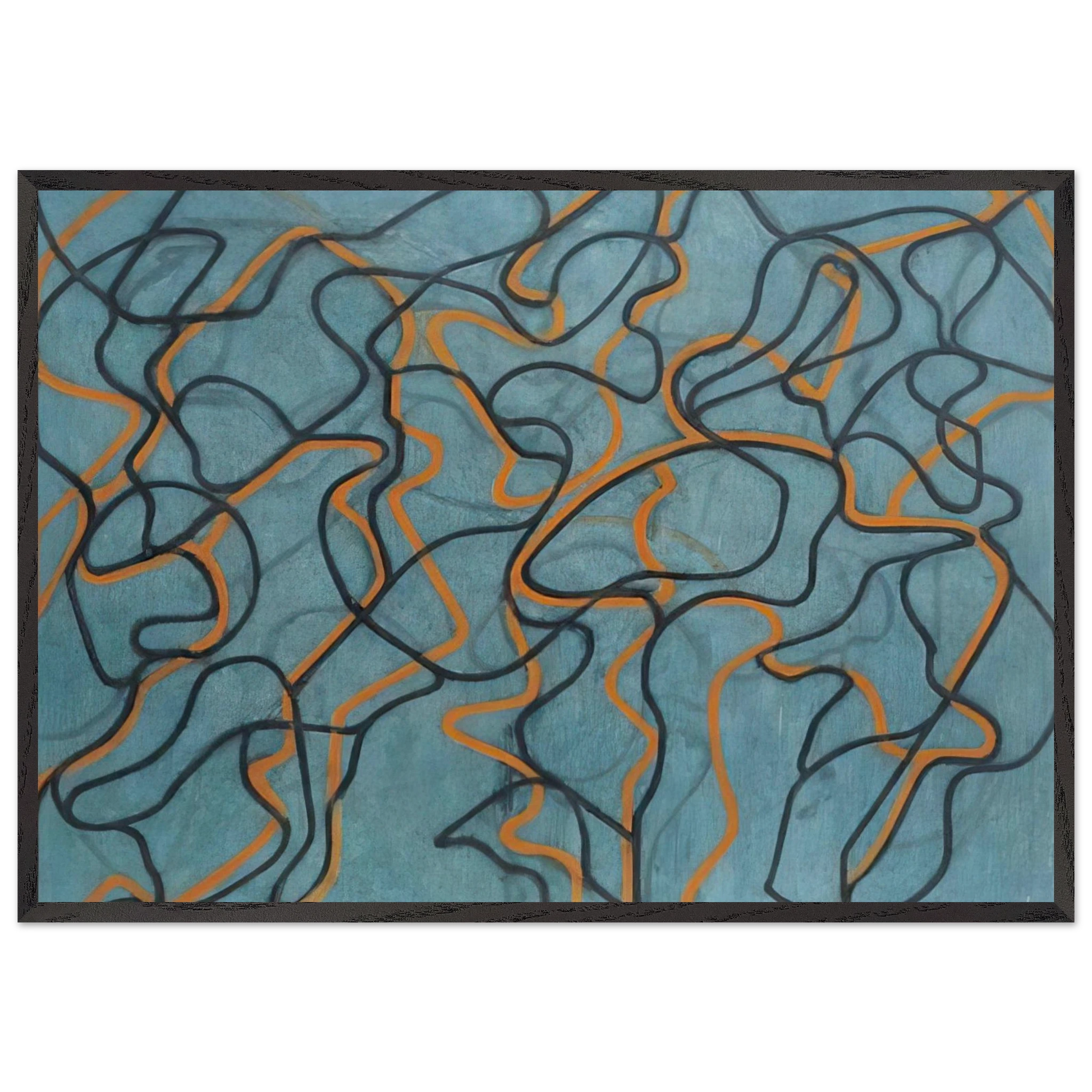 Letter About Rocks 3 Blue Ground - 2010 - Brice Marden Framed Art Print – Black Wooden Frame - Default Title - -Framed Art Print