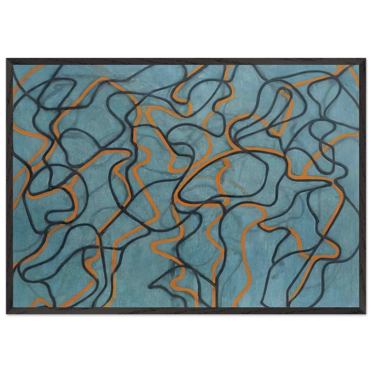Letter About Rocks 3 Blue Ground - 2010 - Brice Marden Framed Art Print – Black Wooden Frame - Default Title - -Framed Art Print