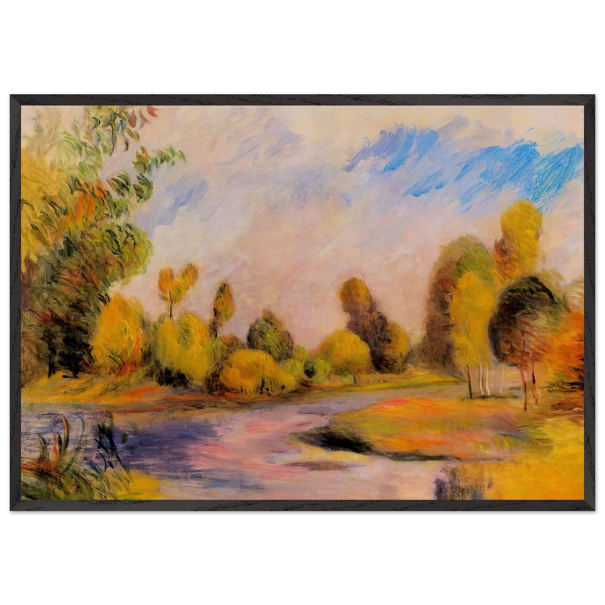 Banks of a River - Pierre-Auguste Renoir Framed Art Print – Black Wooden Frame - Default Title - -Framed Art Print
