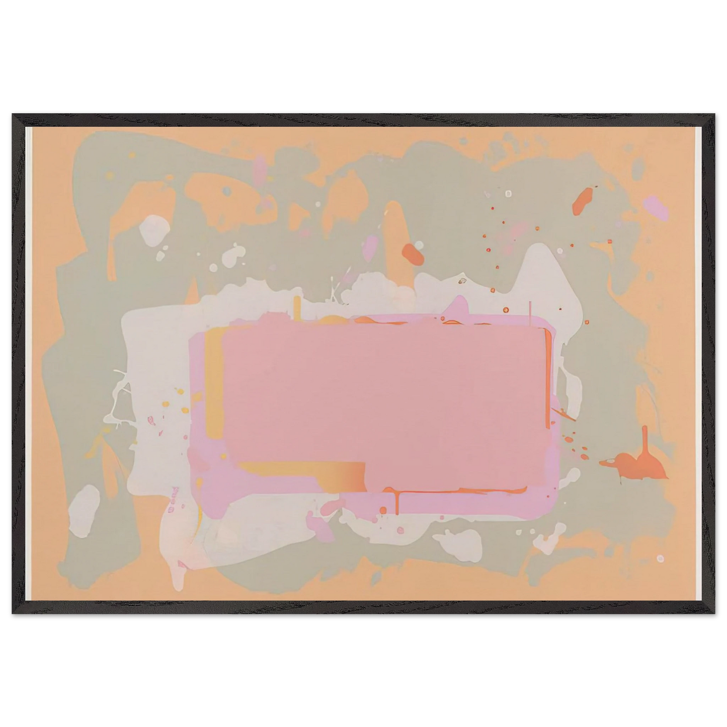 Yellow and Pink - 1971 - John Hoyland Framed Art Print – Black Wooden Frame - Default Title - -Framed Art Print