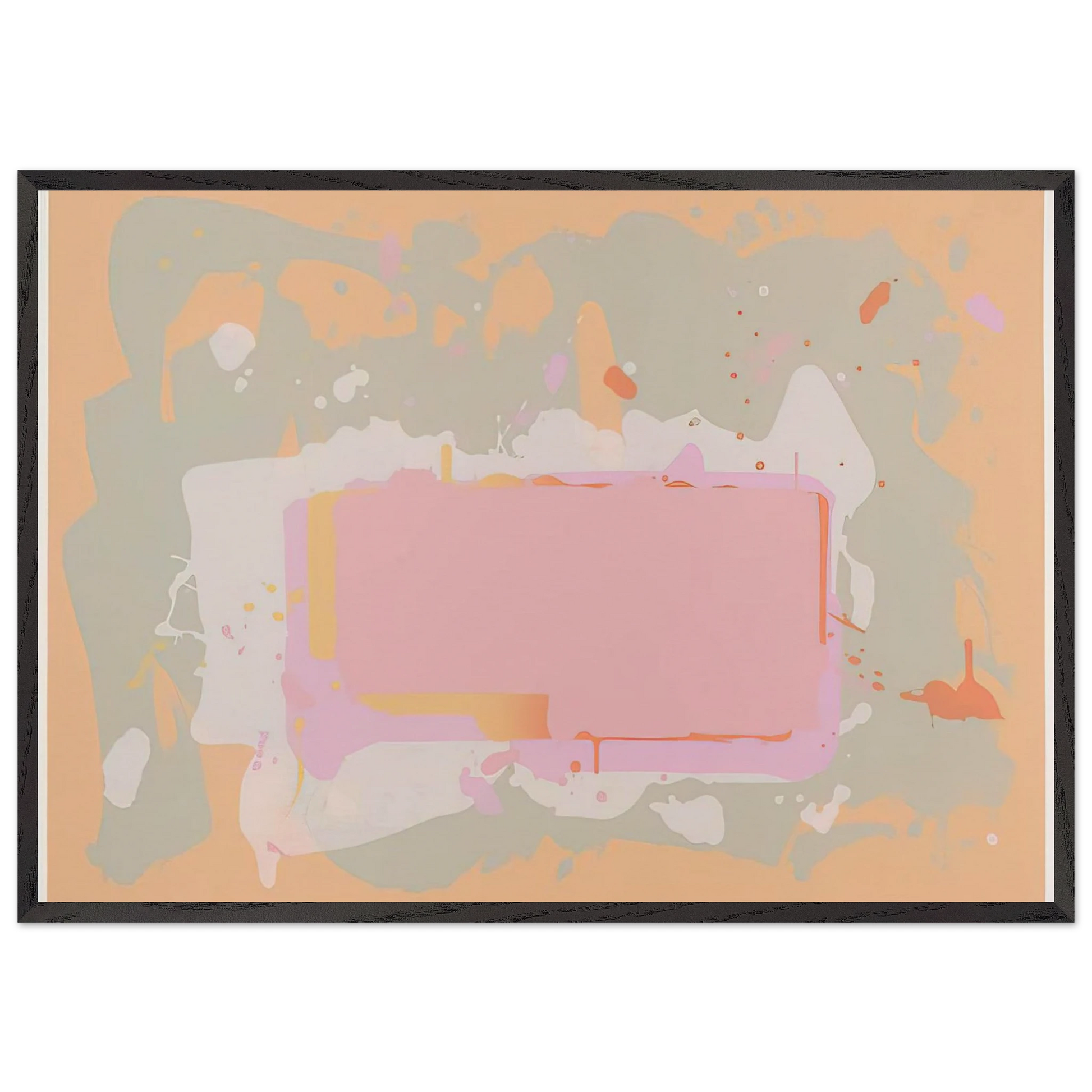 Yellow and Pink - 1971 - John Hoyland Framed Art Print – Black Wooden Frame - Default Title - -Framed Art Print