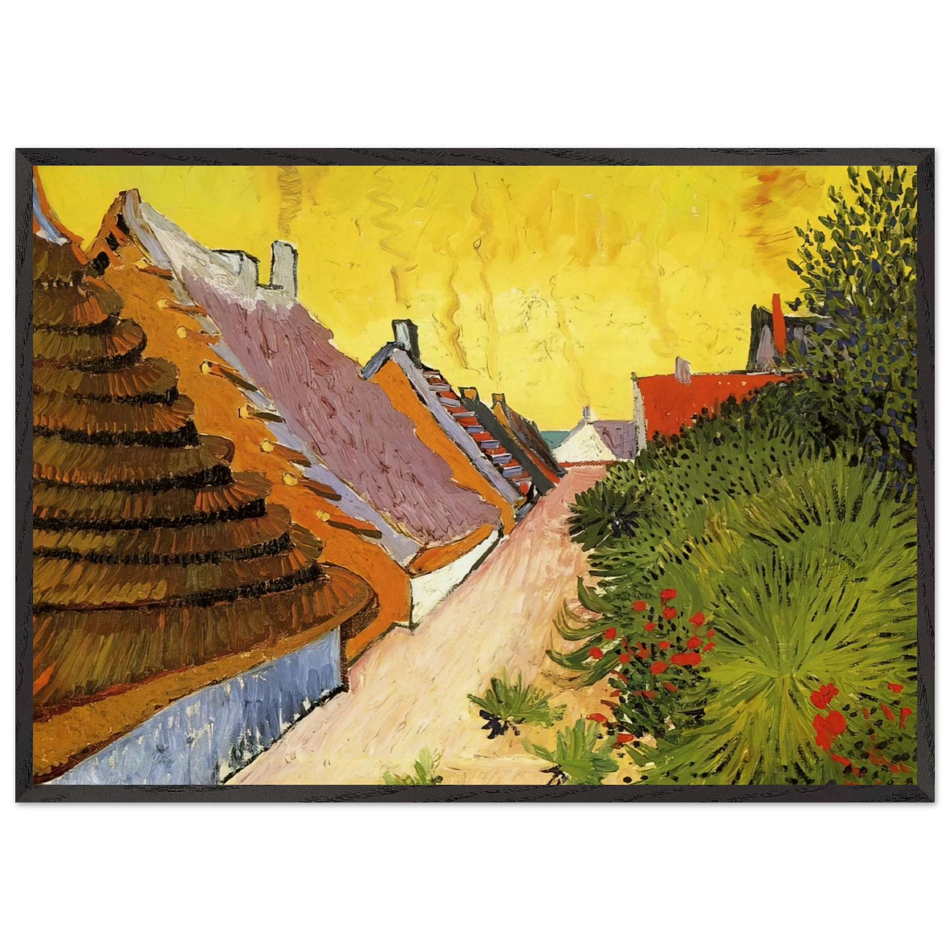Street in Saintes-Maries - Vincent van Gogh Framed Art Print – Black Wooden Frame - Default Title - -Framed Art Print