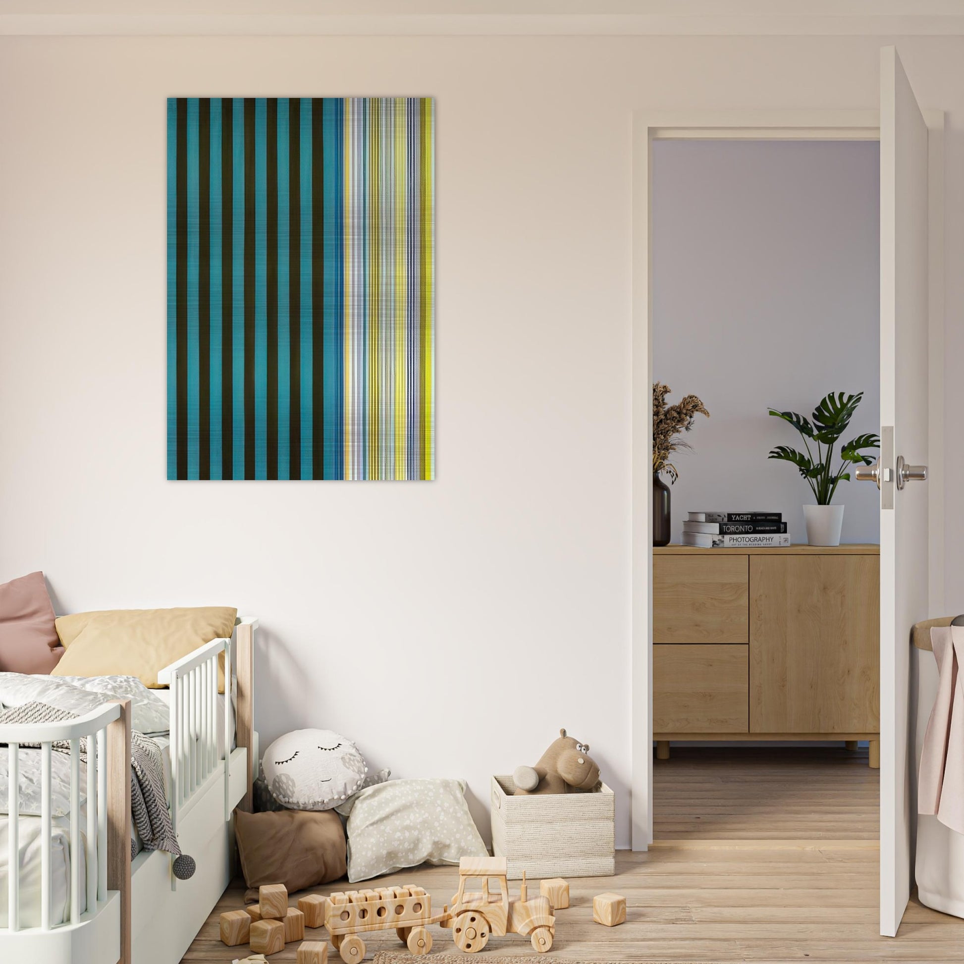 Green Stripes - 1970 - Gene Davis Brushed Aluminum Print - 70x100 cm / 28x40 inches | Gene Davis Aluminum Print | Gene Davis Prints